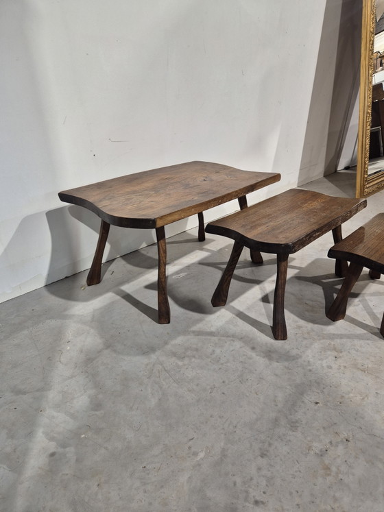 Petites tables de style Japandi scandinave vintage, finitions organiques. – Tables d'appoint, Wood (photo 3 of 6)