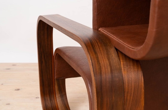 Pair of J. Bočan Brutalist Lounge Chairs for the Czechoslovak Embassy, Stockholm – Armchairs, Wood (photo 14 of 23)