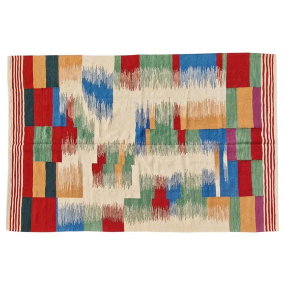 Handgeweven wollen kilimtapijt | Modern ikat-design | Verkrijgbaar in verschillende maten (photo 5 of 11)