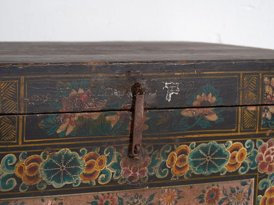 Antieke Chinese beschilderde kist van grenenhout – China, circa 1900 – Opbergkast, Iron (photo 11 of 40)