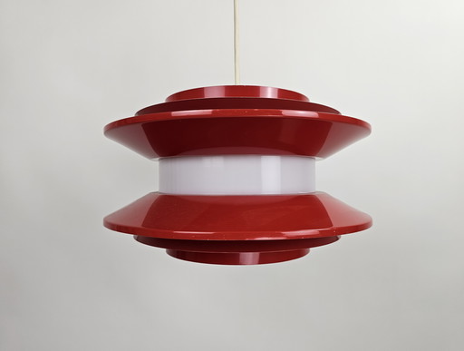 Rare red pendant lamp by Carl Thore Danish design