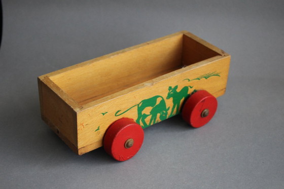 Image 1 of Vintage wooden wagon, hand-painted