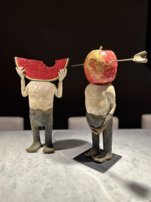 2 x esculturas cerámicas Pierre Sgamma