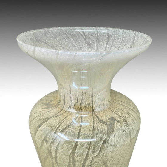 Image 1 of 1970s Luxury handcrafted Green Vase in Murano glass by Maestro del Vetro. Made in Italy