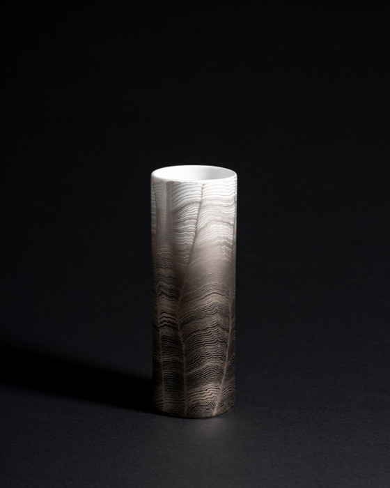 Image 1 of Glam Chic Vintage Rare Alain Le Foll × Rosenthal "Chiffon" Porcelain Vase Duo