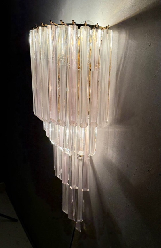 Image 1 of Lampada da parete/applique a cascata di metà secolo di Paulo Venini, vetro di Murano, Italia, anni '70