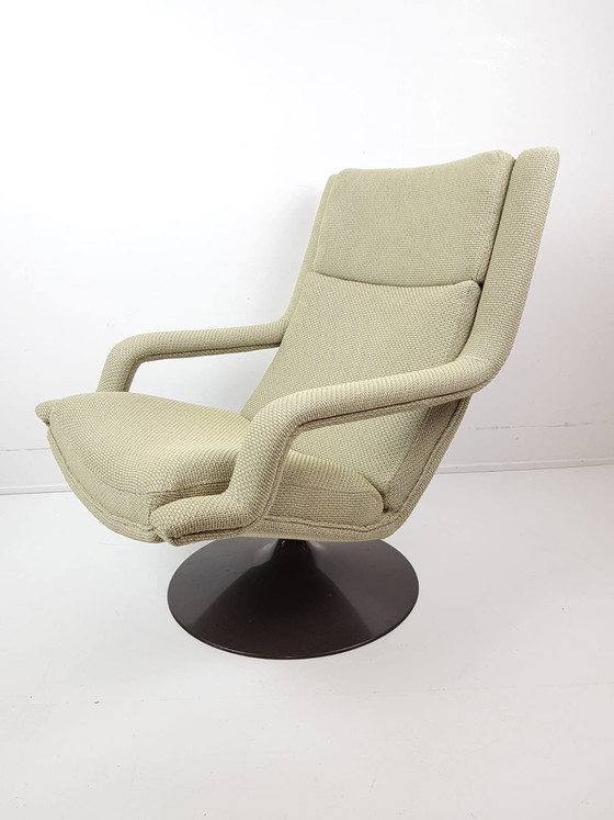 Image 1 of Poltrona Artifort vintage f140 | tessuto di rivestimento giallo-grigio