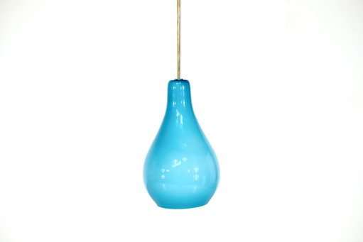 Blue Italian opaline pendant light