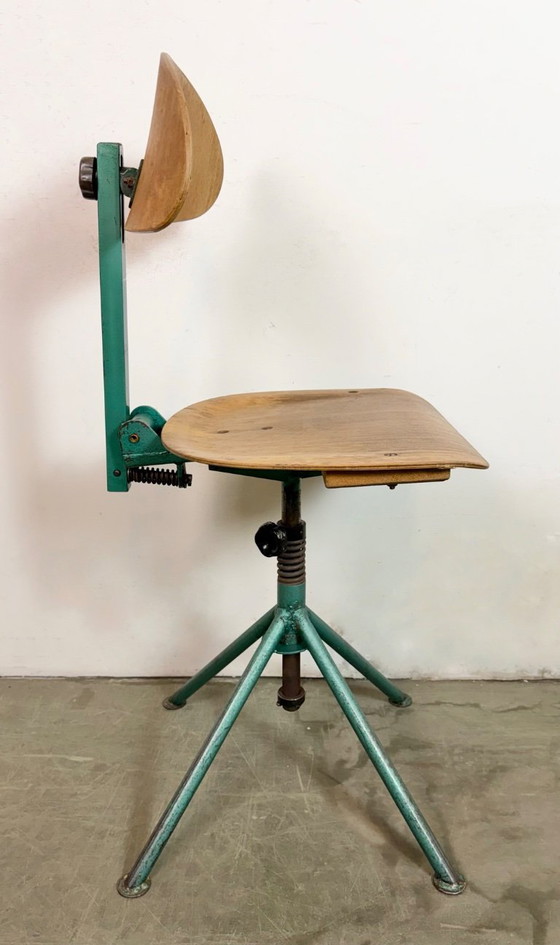 Image 1 of Dark Green Industrial Workshop Chair, 1950s