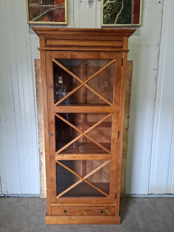 Image 1 of Teak display cabinet, china cabinet, buffet cabinet, dimensions 90x45cm and 200cm high.