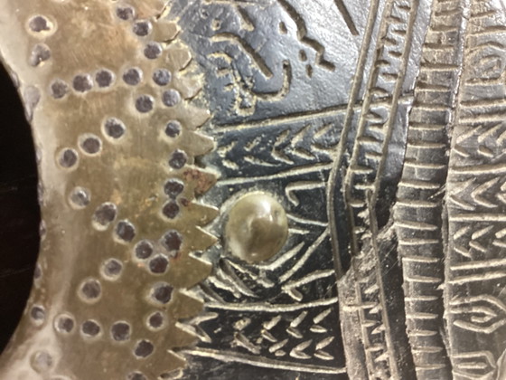 Image 1 of Antieke Vintage Noord-Afrikaanse Houten Vijzel Met Stamper