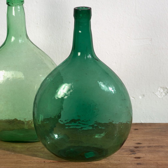 Damigiane verdi antiche (c.1920). Set di 2 pezzi #48 – Oggetti decorativi, Glass (photo 11 of 18)