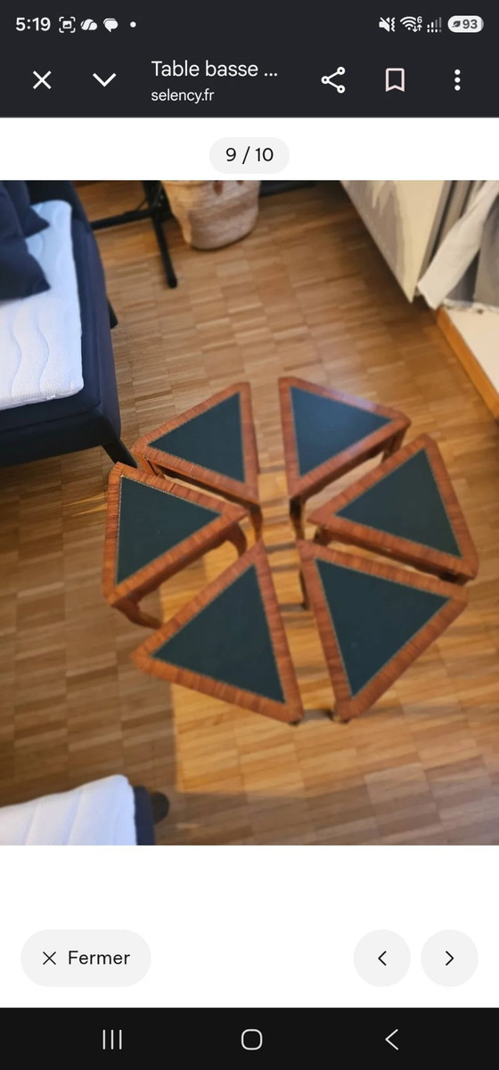 Teilbarer Couchtisch in 6 Teilen, sehr praktisch., Couchtische, Leder, Holz, Braun (Foto 3 von 10)