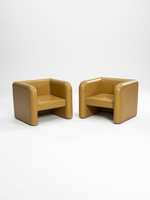 2x Rare Armchair by Trussardi, Italy, 1970s