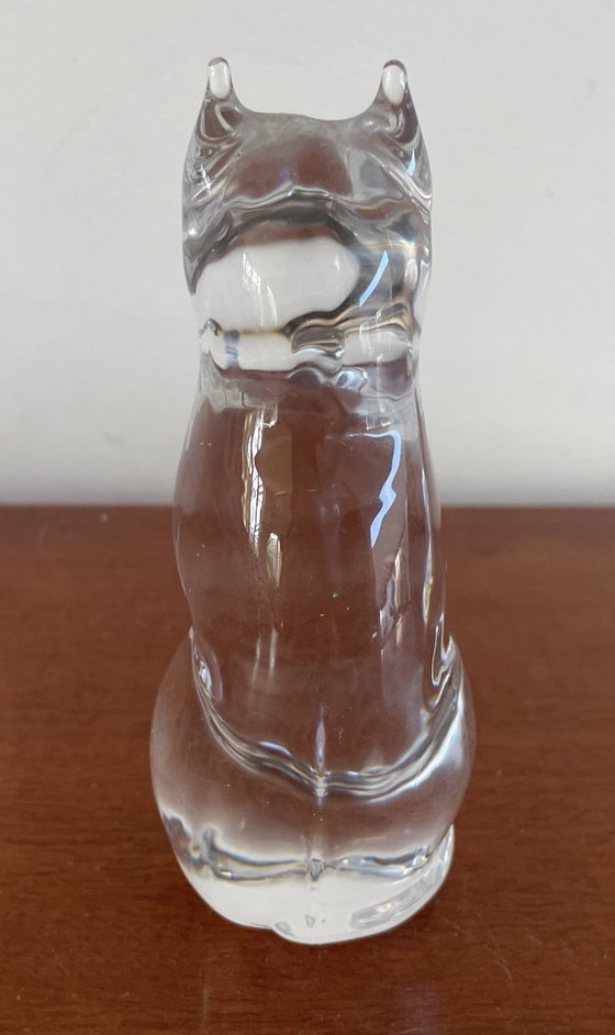 Image 1 of Reijmyre Glass - Figura di cristallo raffigurante un gatto seduto, design Tyko Axelsson