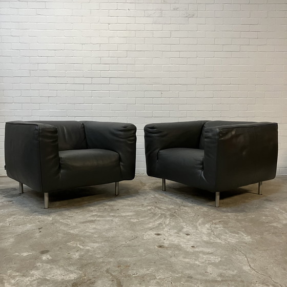 Image 1 of Poltrone di design &quot;Bommel&quot; con etichetta in pelle Gerard Van De Berg