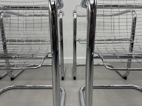 Image 1 of Set of 6 vintage wire steel chairs