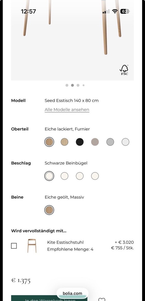 Image 1 of Bolia-Tisch mit 4 Stühlen in Top-Zustand