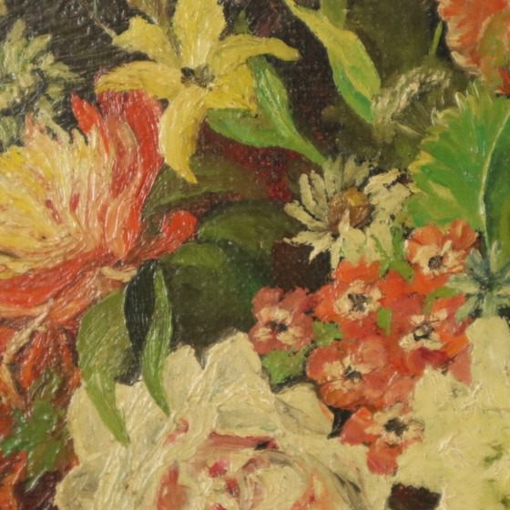 Image 1 of Flowers in Vase Still Life Painting