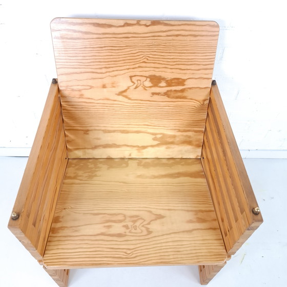 Image 1 of Vintage slatted armchair 70s/80s wood