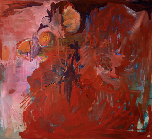Large abstract oil painting on linen