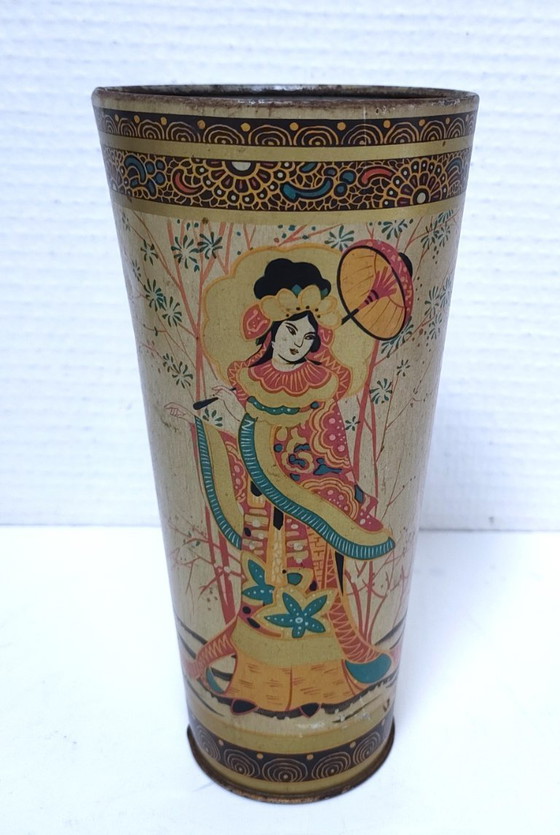 Image 1 of Portapinceles decorado al estilo japonés, mediados del siglo XX.