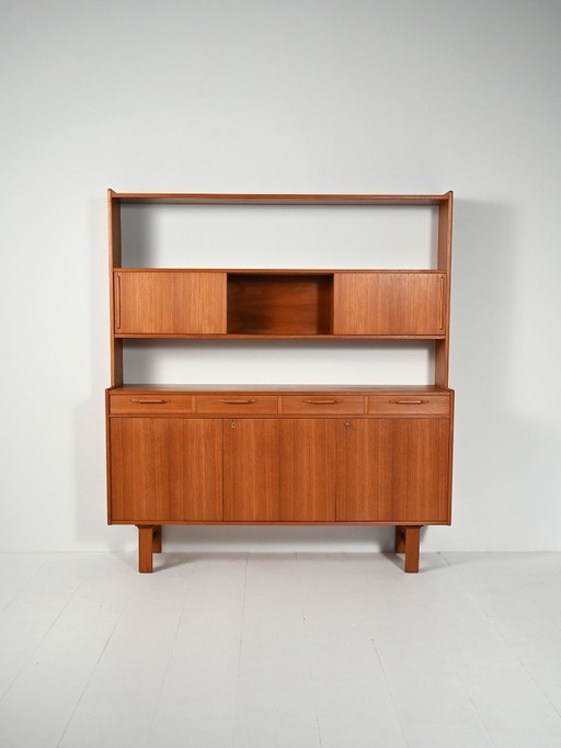 Sideboard with teak bookcase, 1960s