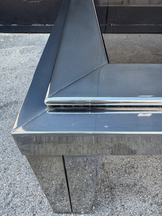 Image 1 of Chrome and smoked glass coffee table, 1970s