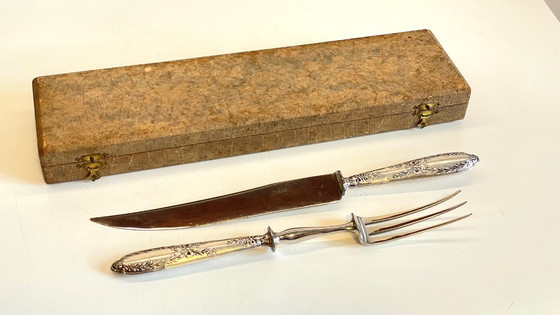 Image 1 of Silver-plated cutlery set with Minerva helmet, Paris