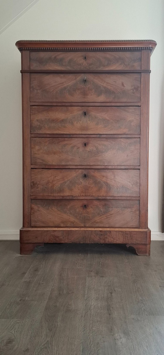 Antieke Antieke Mahoniehouten Chiffonière Of Hoge Ladekast – Ladekasten, Wood (photo 4 of 7)