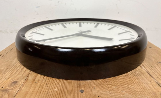 Image 1 of Large Industrial Bakelite Factory Wall Clock from Pragotron, 1960s