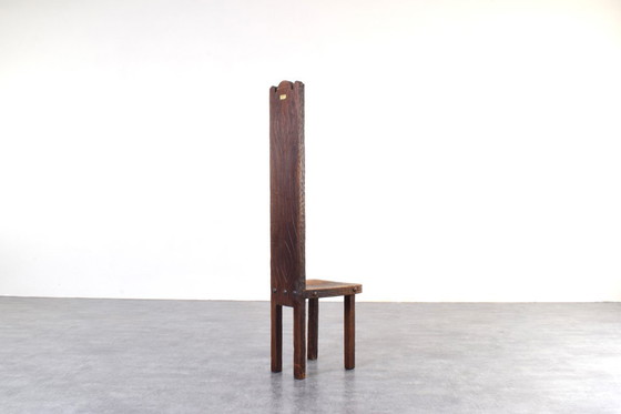 Image 1 of Spaanse fauteuil met hoge rugleuning van Ormecasa, met afbeelding van Jezus en de apostelen, jaren 70.