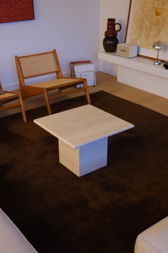 Set of 3 travertine nesting tables | Vintage | Italy 1980s – Coffee tables, Marble (photo 5 of 12)