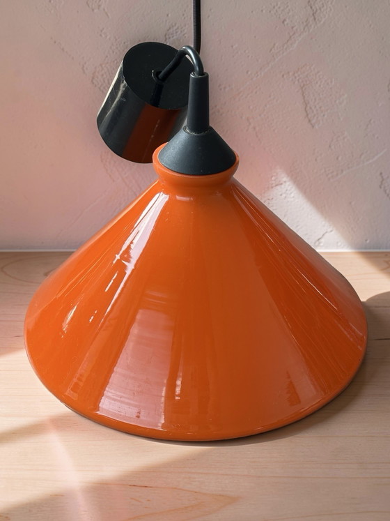 Lampada a sospensione vintage in vetro arancione "Cappello da strega" anni '70/'80 Space Age Retro Lampada (photo 11 of 11)