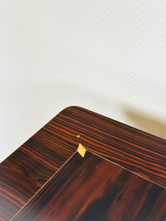 Image 1 of Art Deco eettafel van Macassar ebbenhout, 1940