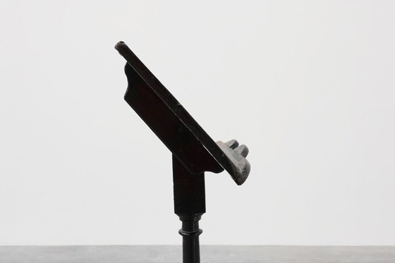 Image 1 of Französisches rustikales schwarzes Bücherregal aus Massivholz, ca. 1850