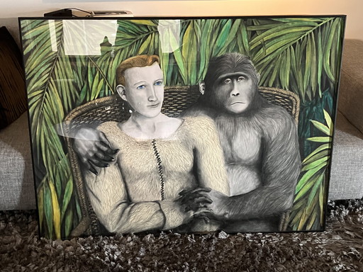 Carolien Smit Schilderij Jongen Met De Aap