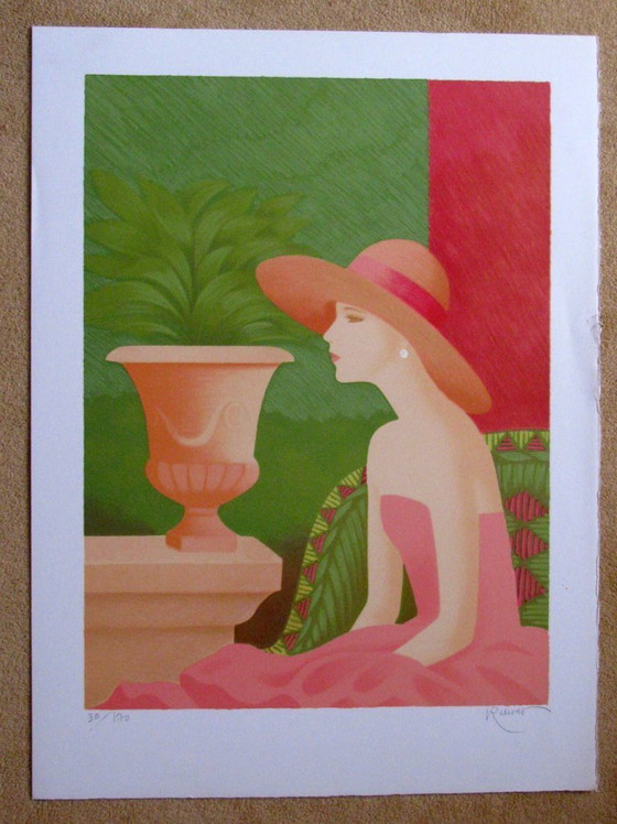 Image 1 of Magnifique lithographie d'Anne Retivat (Fr)