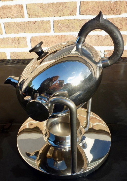 1950s Stainless Steel Tumble Teapot