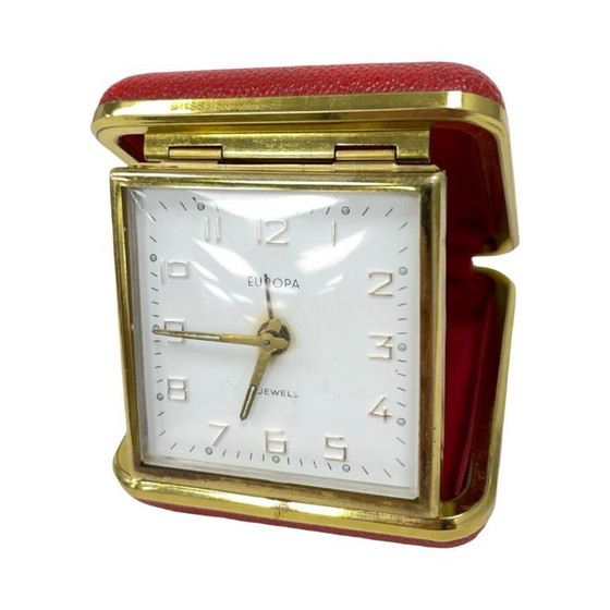 Image 1 of Sveglia da viaggio vintage EUROPA | anni '60/'70 | meccanica | 4 gioielli | design retrò