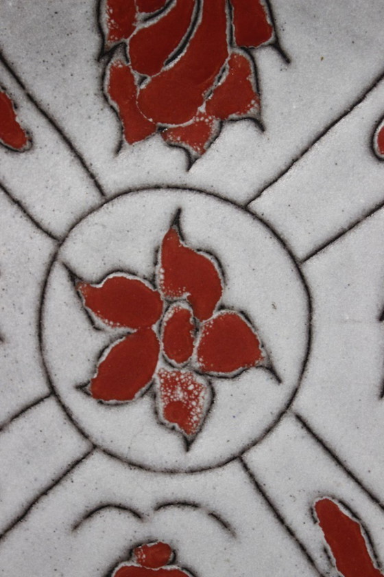 Image 1 of Alain Maunier en Vallauris - Gran plato decorativo de pared con decoración de óxido, años 60