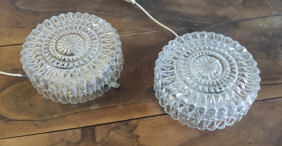 Image 1 of Ceiling or wall light in molded glass - mid-20th century