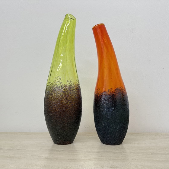 Image 1 of Set di 3 vasi Monica Backstrom per Kosta boda Sweden Moonlanding