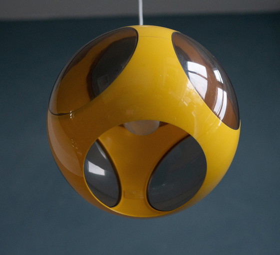 Image 1 of Yellow Massive Bug Eye Space Age Pendant Lamp