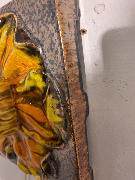 Image 1 of Keramiek bloemen muurlamp 1960