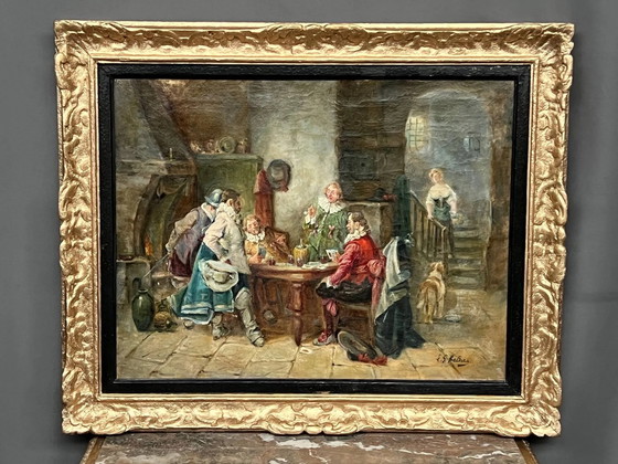 Luigi Giorgio Baldero (1840-1910) "Musketiere"., Gemälde & Zeichnungen, Leinwand (Foto 2 von 8)