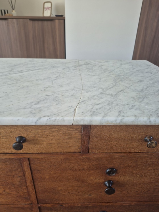 Cómoda/aparador antiguo con tapa de mármol – Aprox. años 20/30 – Marble, Wood (photo 9 of 14)