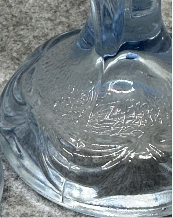 Image 1 of Candelieri in vetro Blue Bagley – art déco – set da 2