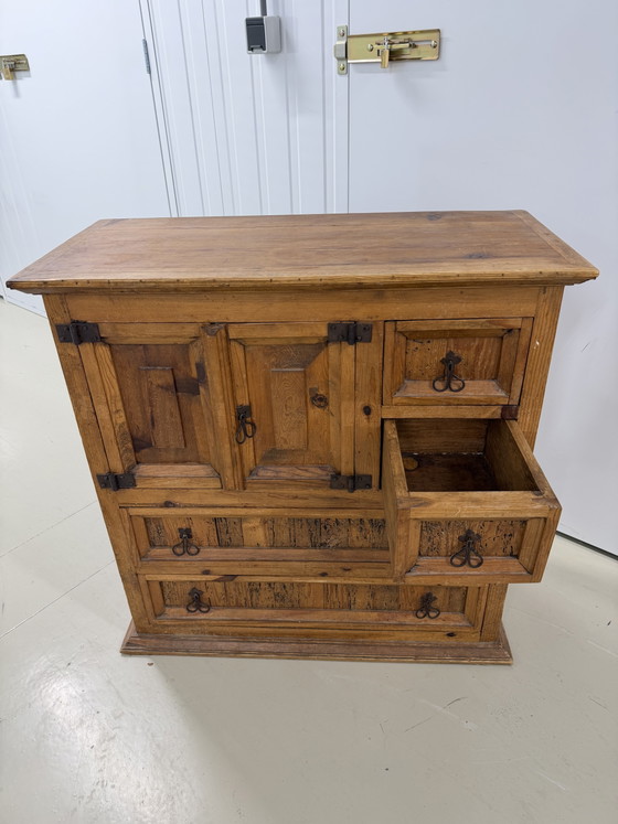 Image 1 of Mexican pine cabinet with 4 drawers & doors