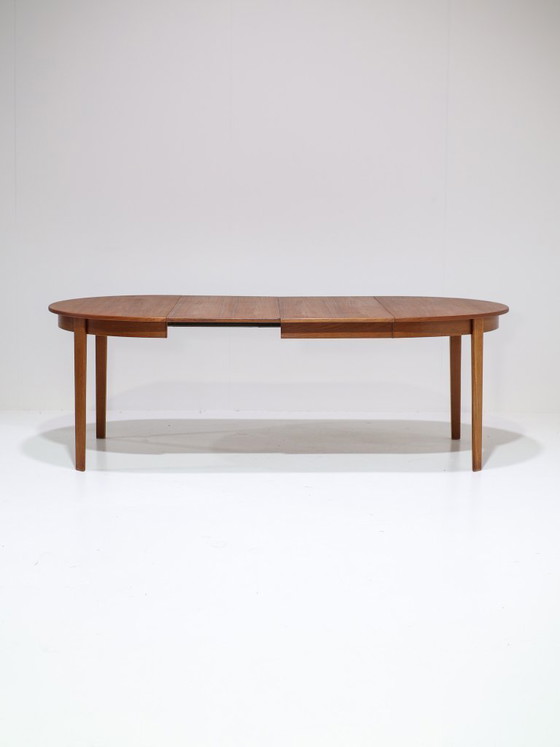 Image 1 of Extendable round dining table teak vintage Danish